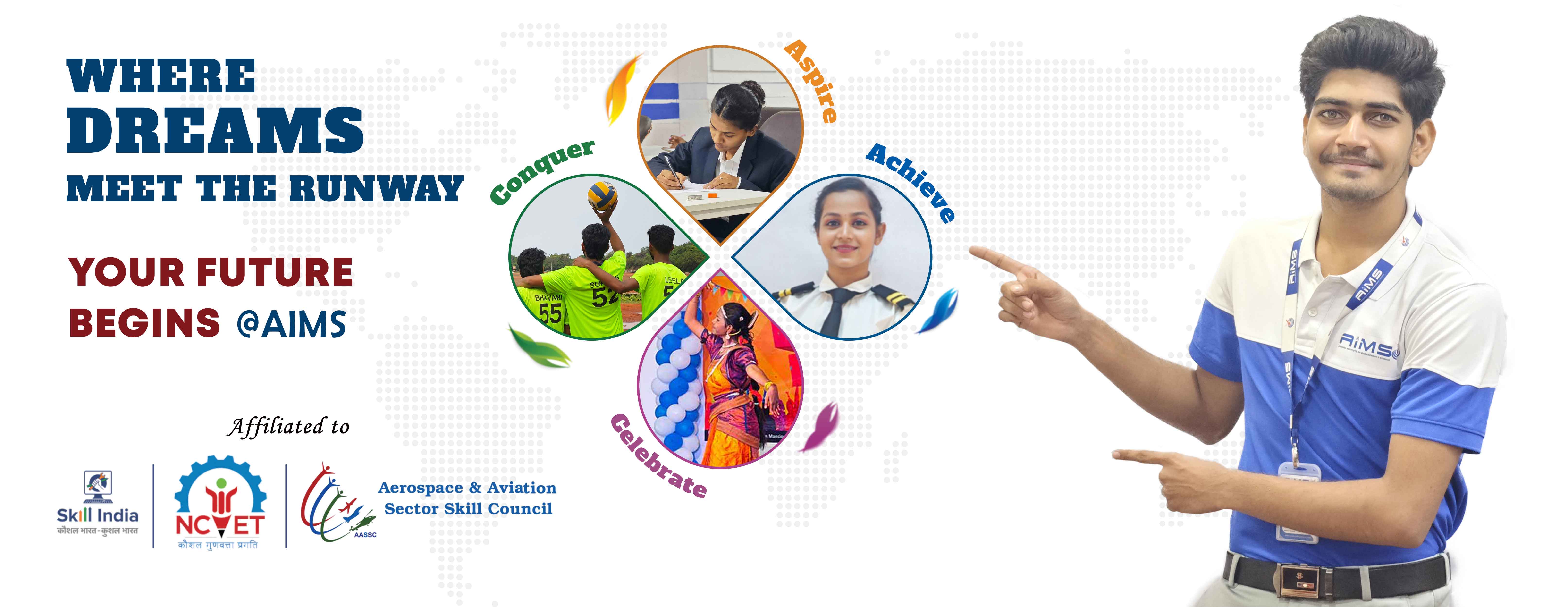 Affiliated to Skill India, NCVET, Aerospace & Aviation Sector Skill Council - Andhra Institute of Management and Science, a top BBA and Aviation College in Vizag